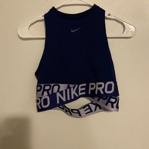 Blue Nike pro workout top
